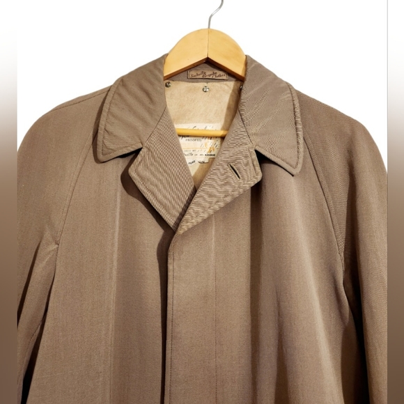 Vintage Tan Men's Wool Trench Coat Fully Lined - Picture 2 of 7